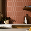 Parry Clay Terracotta Orange 3x8 Fishscale Matte Ceramic Tile; in Terracotta Ceramic; for Backsplash, Bathroom Wall, Kitchen Wall, Shower Wall, Wall Tile; in Style Ideas Art Deco, Contemporary, Mediterranean, Mid Century, Transitional