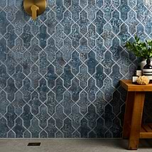 Greta Cruz Midnight Blue 5x8 Glossy Textured Porcelain Tile