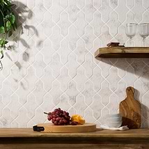 Greta Cruz Seashell White 5x8 Glossy Textured Porcelain Tile