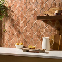 Greta Cruz Sunset Terracotta 5x8 Glossy Textured Porcelain Tile