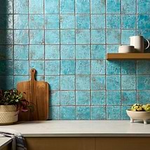 Greta Lagoon Blue 5x5 Glossy Textured Porcelain Tile