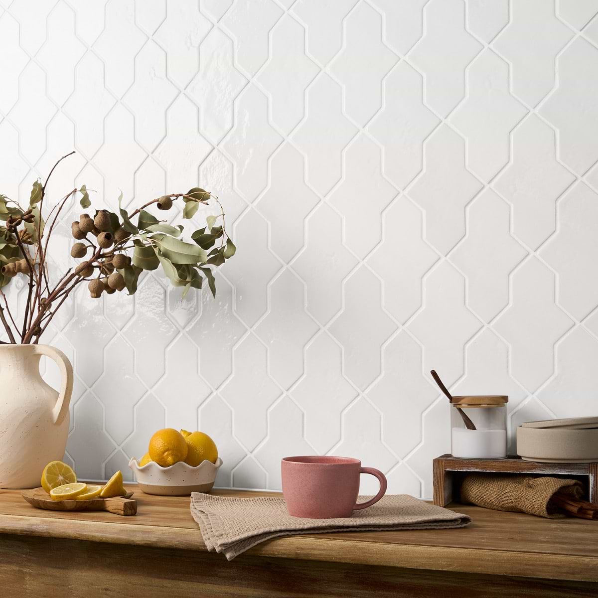 Parma Cruz White 5x8 Terracotta Look Polished Porcelain Tile; in White Extruded Porcelain; for Backsplash, Bathroom Floor, Bathroom Wall, Commercial Floor, Floor Tile, Kitchen Floor, Kitchen Wall, Outdoor Floor, Outdoor Wall, Pool Tile, Shower Floor, Shower Wall, Wall Tile; in Style Ideas Craftsman, Mediterranean, Mid Century, Traditional