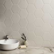 Cavallo Swiss Coffee Beige 7" Hexagon Glossy Porcelain Tile