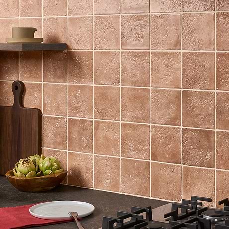 Navari Terracotta 5x5 Textured Matte Ceramic Tile