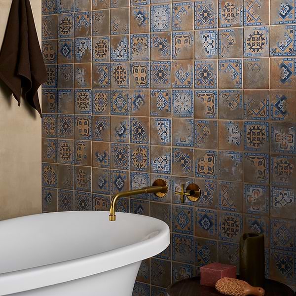 Morocco Medina Multicolor 4x4 Square Matte Porcelain Tile