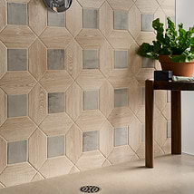 Morocco Oak Beige 4x8 Picket and Dove Gray 4x4 Square Matte Porcelain Tile