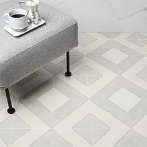 Auteur Diagonals Jewel Ash Gray 9x9 Matte Porcelain Tile
