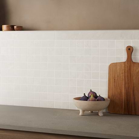 Boscato Cream White 2x2 Marble Look Matte Porcelain Mosaic Tile