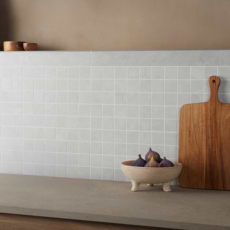 Boscato Cream White 2x2 Marble Look Matte Porcelain Mosaic Tile