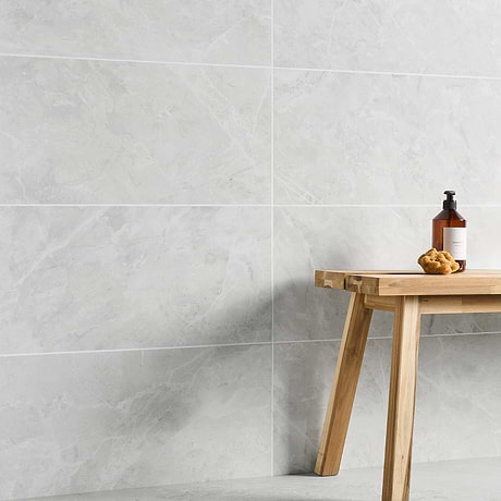 Boscato Cream White 12x24 Marble Look Polished Porcelain Tile