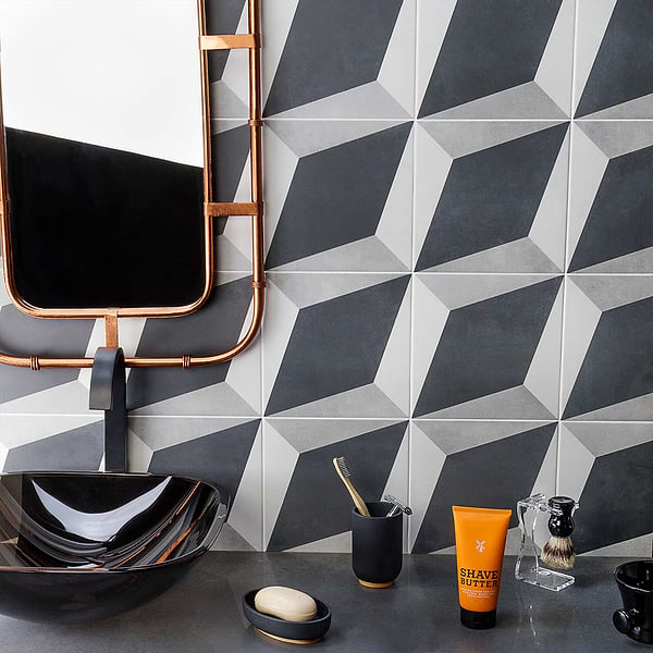 Cascais Block Gray 9x9 Matte Porcelain Tile