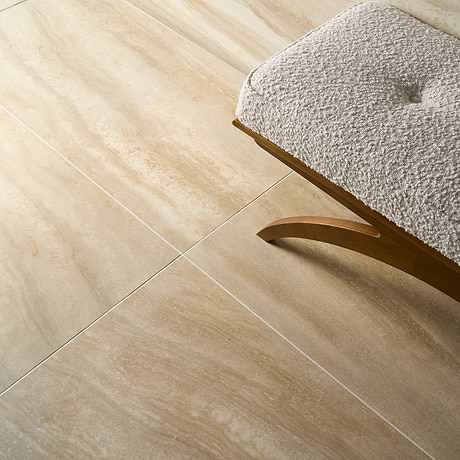 Lumar Travertino Crema Beige 24x48 Travertine Look Matte Porcelain Tile