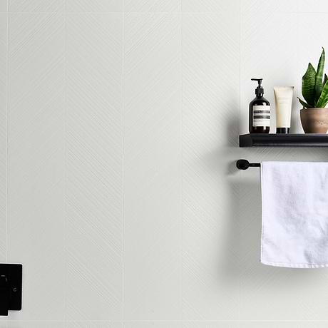 Plaster Arrow White 18x48 Textured Matte Ceramic Tile