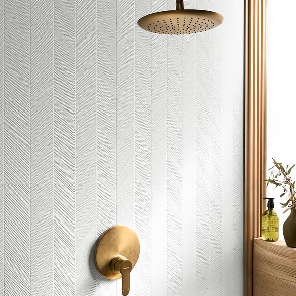 Plaster Weave White 18x48 Textured Matte Ceramic Tile
