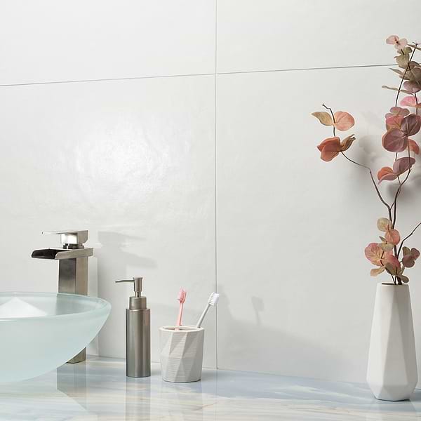Rethink Plaster White 24x24 Matte Porcelain Tile