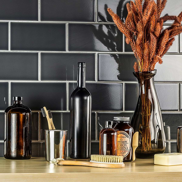Vector Antracita 4x8 Polished Ceramic Tile