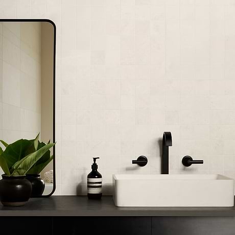 Vanilla Warm White 3” Square Honed Marble Mosaic Tile