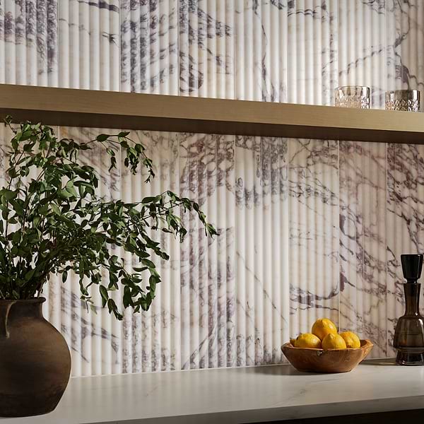 Calacatta Viola Premium Fluted 6x24 3D Honed Marble Tile