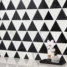 Tres Gris Nero 6x7 Polished Marble Mosaic Tile