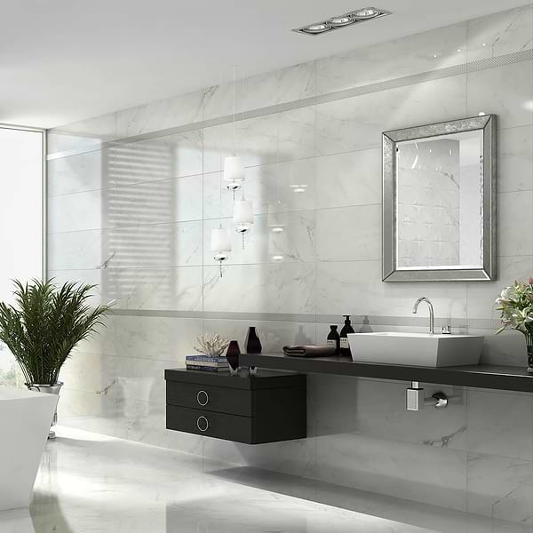 Belvedere Bianco 30x30 Marble Look Porcelain Tile