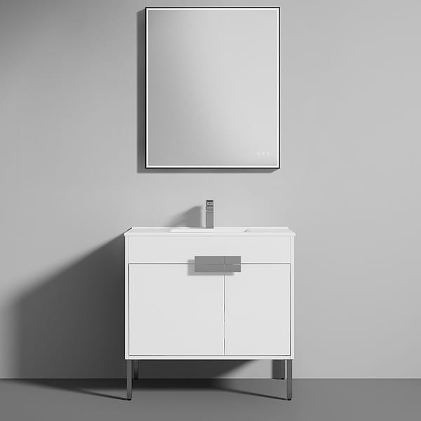 Mage Matte Black 36x36" Framed Square LED Mirror