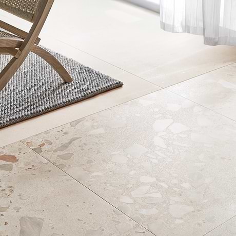 Piccoli Grande Avorio Cream 36x36 Terrazzo Look Semi-Polished Porcelain Tile