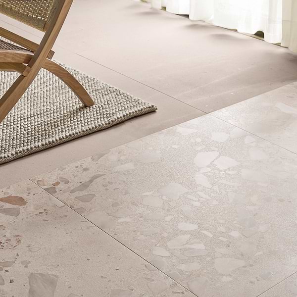 Piccoli Grande Sand Beige 36x36 Terrazzo Look Semi-Polished Porcelain Tile
