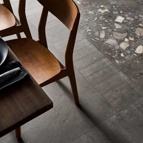 Piccoli Grande Antracite Gray 36x36 Terrazzo Look Semi-Polished Porcelain Tile
