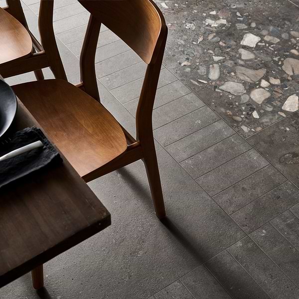 Piccoli Petite Antracite Gray 36x36 Terrazzo Look Matte Porcelain Tile