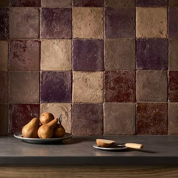 Opera Terracotta by Paula Purroy Bordeaux 6x6 Square Matte and Glossy Terracotta Tile