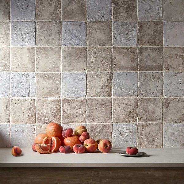 Opera Terracotta by Paula Purroy Perla 6x6 Square Matte and Pearlized Terracotta Tile