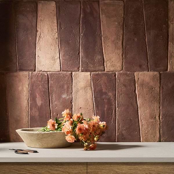 Opera Terracotta by Paula Purroy Canyon 6x18 Trapezoid Matte Terracotta Tile