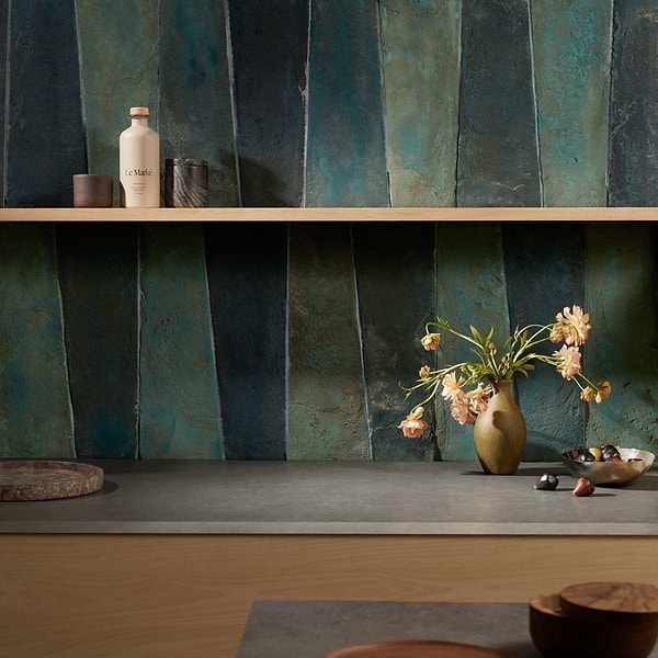 Opera Terracotta by Paula Purroy Lagoon 6x18 Trapezoid Matte Terracotta Tile