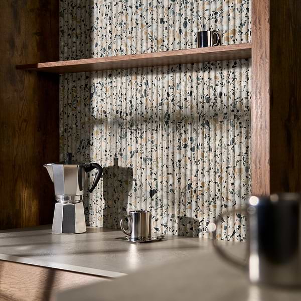 Terrazzo Italy Fluted Cava Terra Beige 12x24 Honed Terrazzo Tile