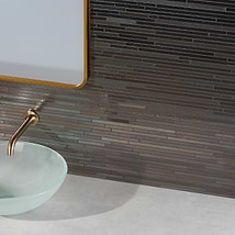 Magma Slim Stack Iron Gray Polished Lava Stone Mosaic Tile