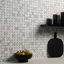 Twine Asian Statuary 1x2 Honed Marble Mosaic Tile