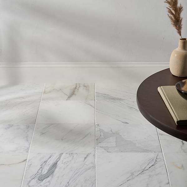 Avanti Calacatta Gold 12x12 Tumbled Marble Tile