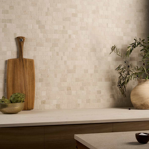 Avanti Crema Marfil Beige Hand Clipped Joint Honed Marble Mosaic TIle