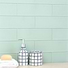 Loft Seafoam Green 4x12 Frosted Glass Subway Tile; in Seafoam Green Glass; for Backsplash, Bathroom Wall, Kitchen Wall, Pool Tile, Shower Wall, Wall Tile; in Style Ideas Beach, Classic, Farmhouse, Industrial, Transitional