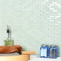 Loft Seafoam Green 1/2x2 Frosted Glass Brick Mosaic Tile