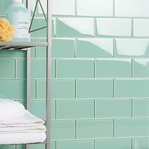 Loft Spa Green 3x6 Polished Glass Subway Tile for Wall