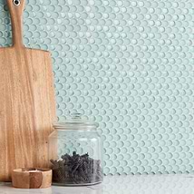 Loft Adriatic Mist 3/4" Penny Round Glass Tile