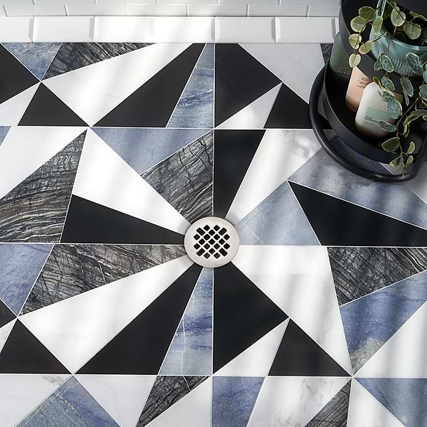 Jagger Black Nero and Blue 12x24 Polished Marble Tile
