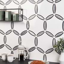 Celine Bianco White Polished Marble Mosaic Tile