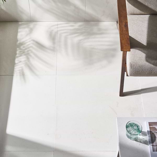 Corinthian White 24x24 Honed Limestone Tile