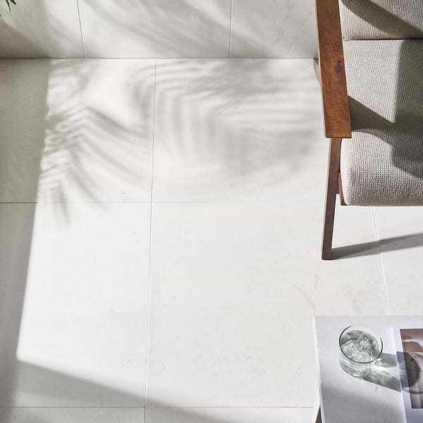 Corinthian White 24x24 Honed Limestone Tile