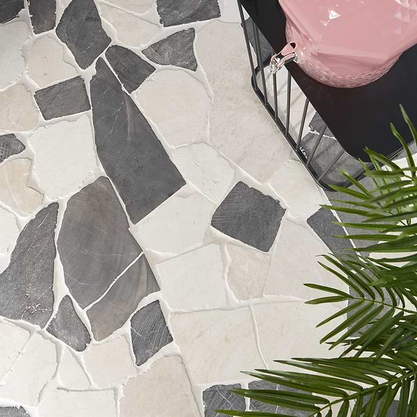 Nature Flagstone Jumbo Island Gray Honed Marble Mosaic Tile