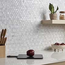 Victoria Pearl & White Thassos Marble Polished Mosaic Tile