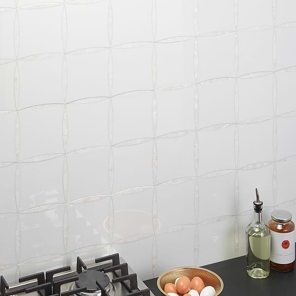 Lily Pearls Polished Nanoglass and Pearl Mosaic