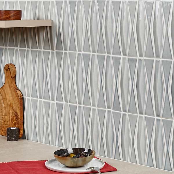 Nabi Harlequin Arctic Blue 2x8 Crackled Glossy Glass Mosaic Tile